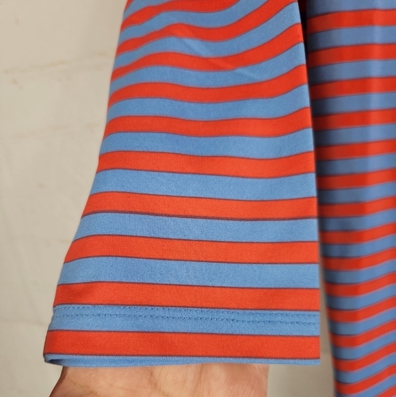 J.McLaughlin Catalina Cloth Wavesong 3/4 Sleeve Button Shoulder Top Stripe Small - Picture 6 of 9